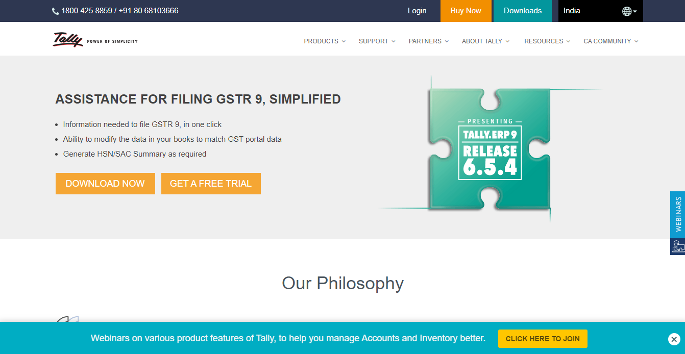 Tally ERP a feature packed billing software