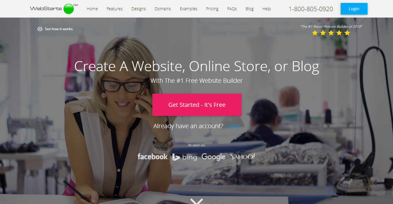 Online website builder for store or blog