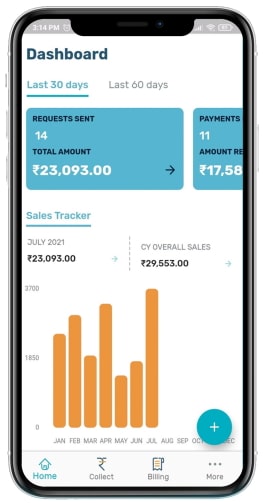 Billing app dashboard example